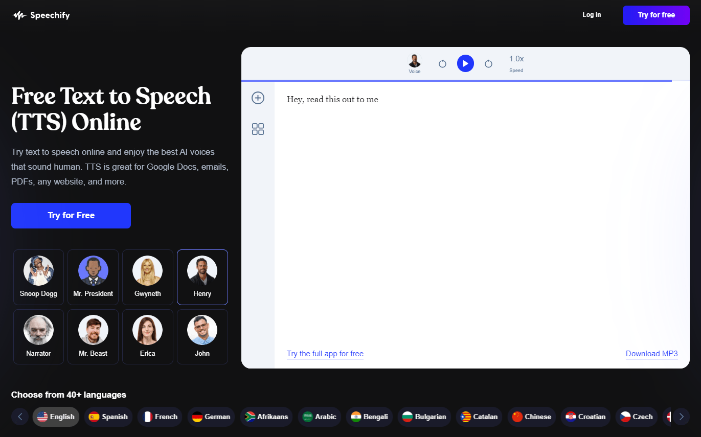 Speechify: Terbaik untuk mengubah teks menjadi audio alami dan realistis