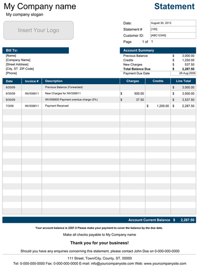 Mẫu báo cáo tài khoản Excel của Spreadsheet123
