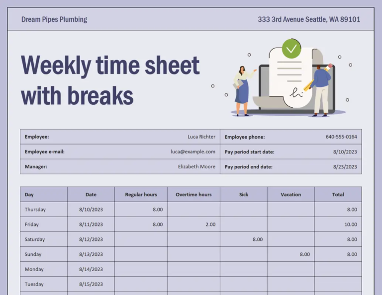 Free Excel Timesheet Template to Track Work Hours and Payroll