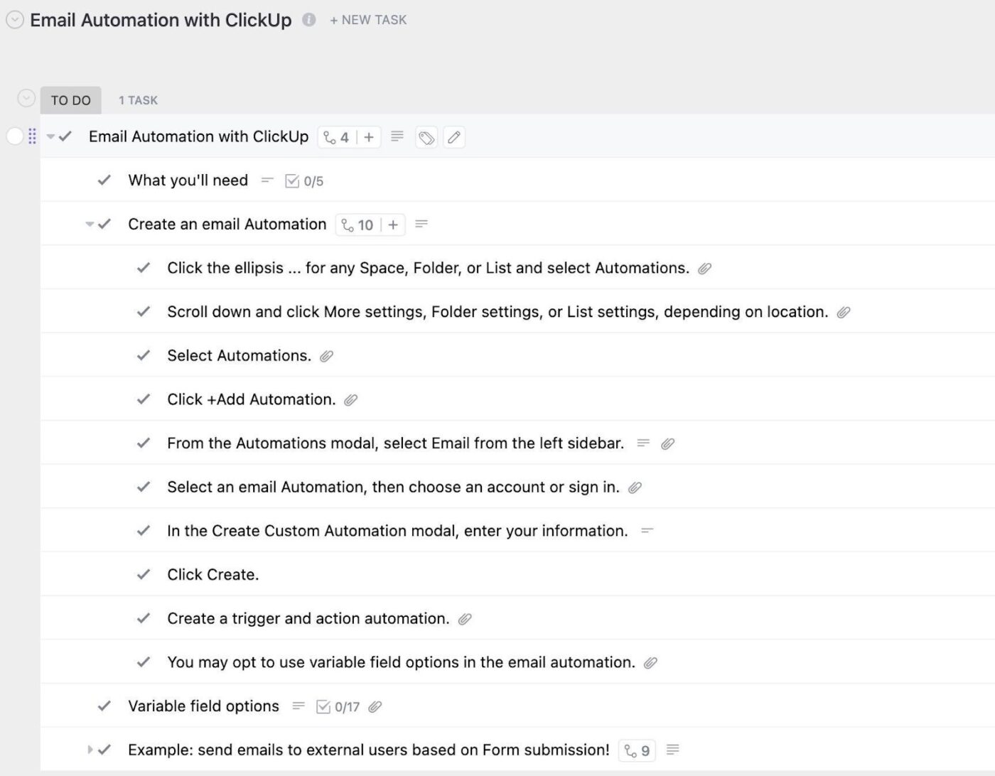 Use the Email Automation Template by ClickUp to make your email campaigns efficient