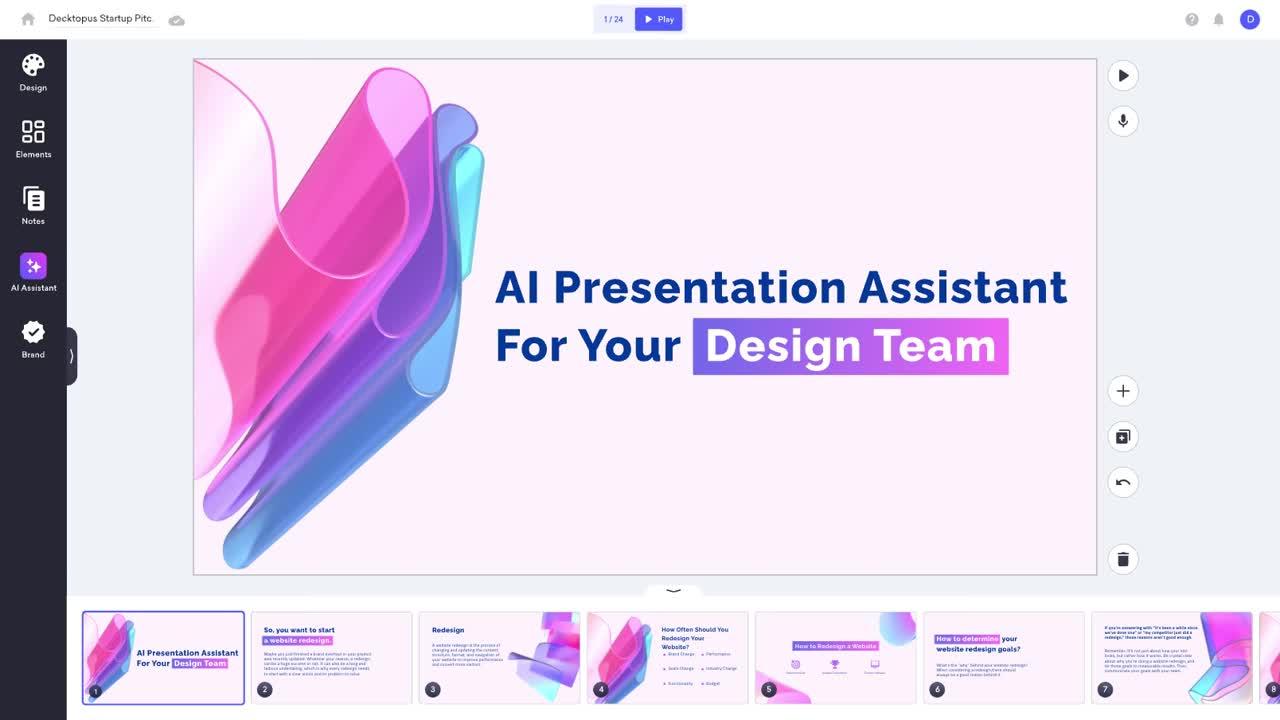 Decktopus: Tốt nhất cho các bài thuyết trình nhanh chóng, được tạo bởi AI