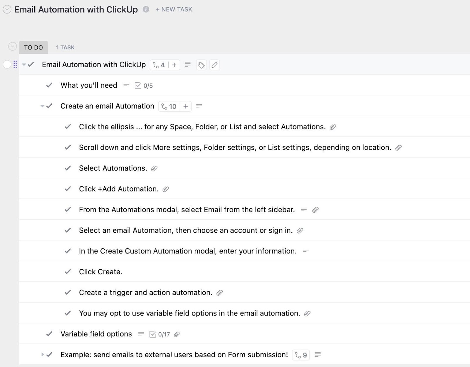 Sales Email Template: ClickUp Email Automation Template