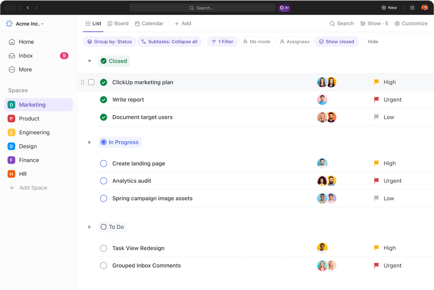 Best GPTs for Students: Visualize all your academic tasks in a comprehensible list view with ClickUp Tasks