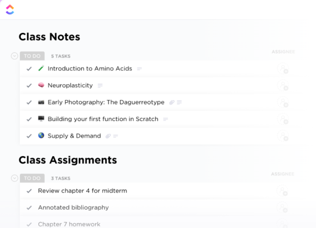 Streamline your learning journey with efficient planning and timely execution using the ClickUp Student Template