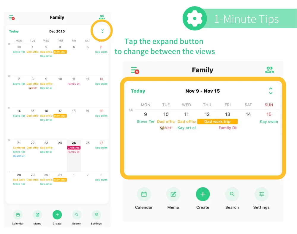 ứng dụng lịch chia sẻ tốt nhất: qua TimeTree