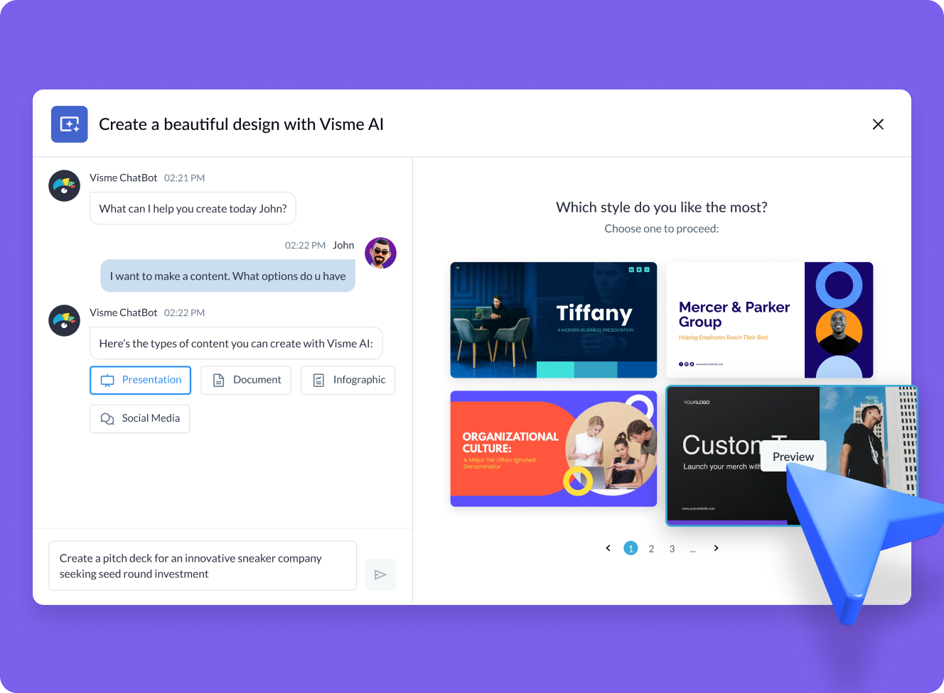 Thay thế Slides AI: Visme: Tốt nhất cho bài thuyết trình thương hiệu và infographics