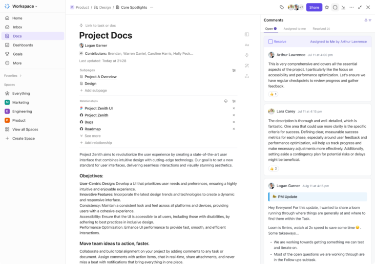 ClickUp Docs