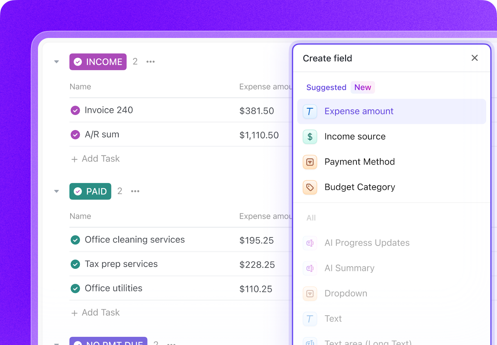 AI Custom fields in ClickUp: Process Improvement Methodologies