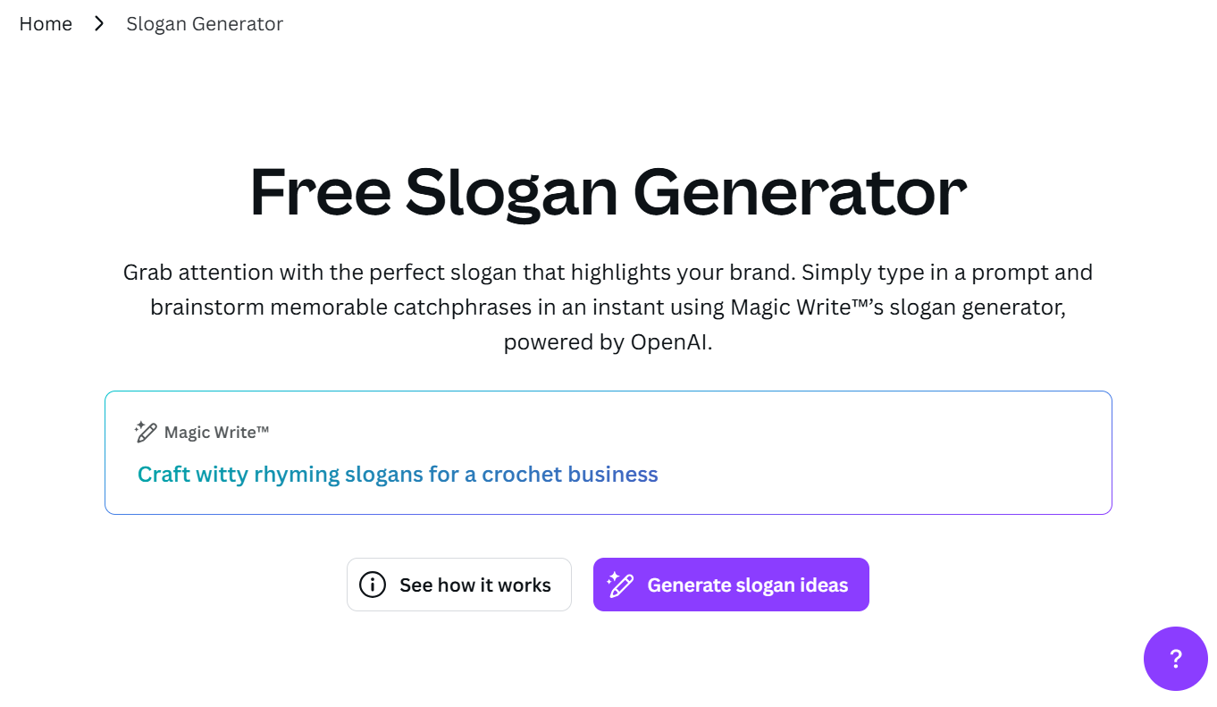 Canva Slogan Generator