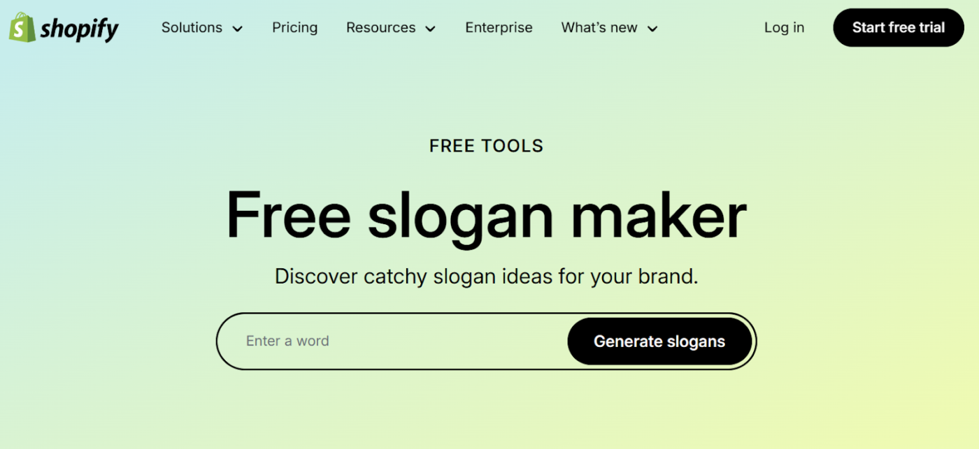 Shopify: Trình tạo slogan AI