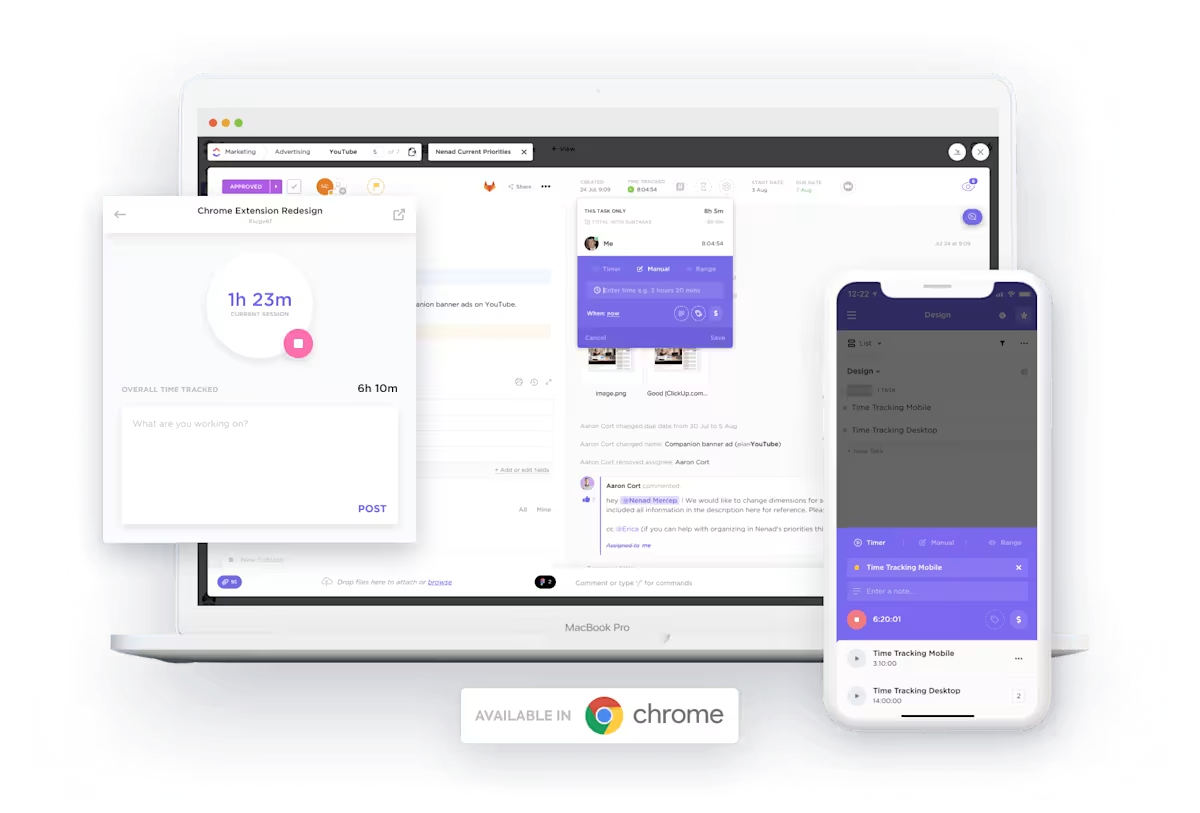 Theo dõi thời gian dự án ClickUp: Đánh giá Sling Schedule