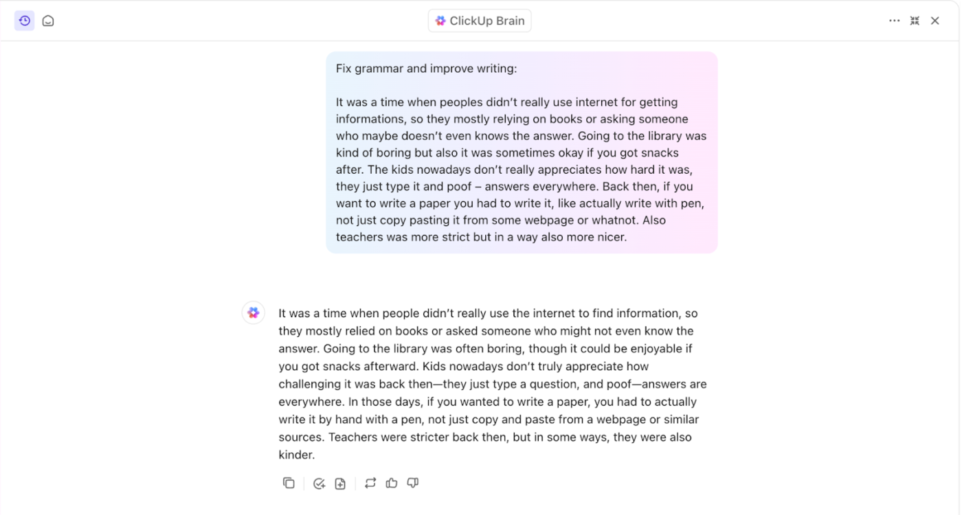 ClickUp Brain: Como adicionar fontes ao Google Docs