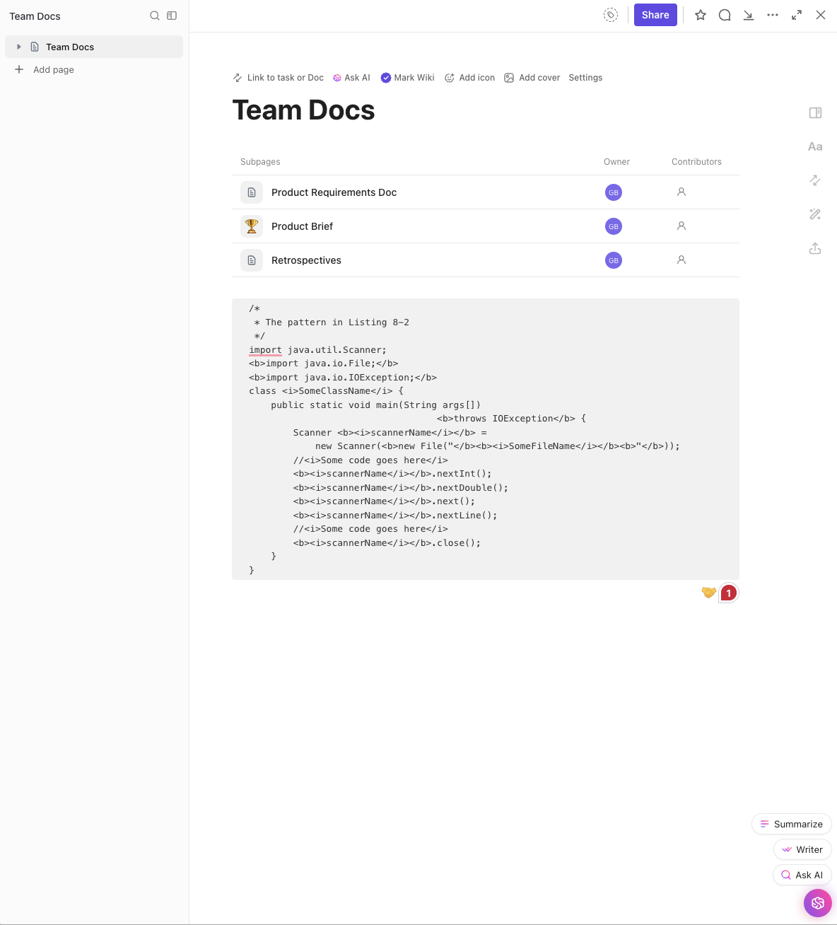 Documentos de ClickUp