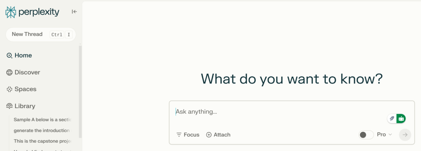Perplexity Interface: AI Prompts for Teachers