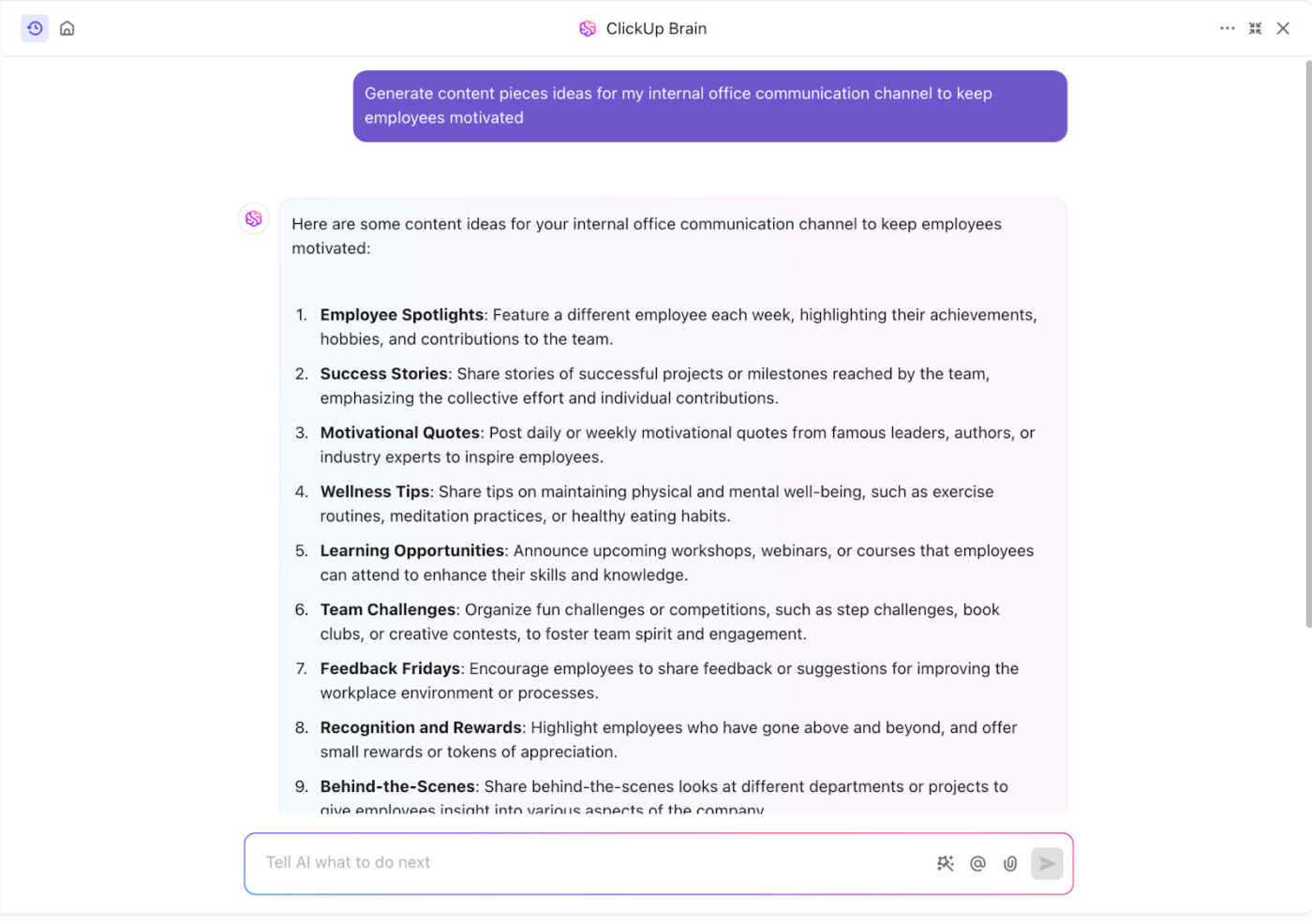  ClickUp Brain: Export ChatGPT Conversation