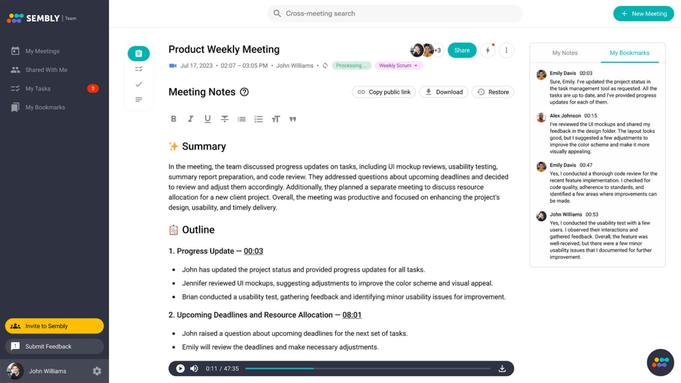 Sembly AI: AI Agents for Meetings 