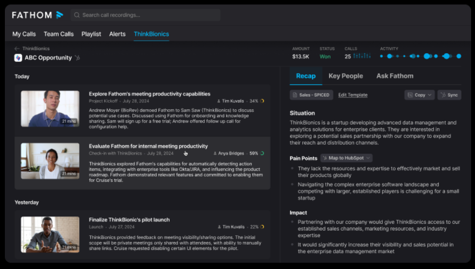 Fathom AI: AI Agents for Meetings 