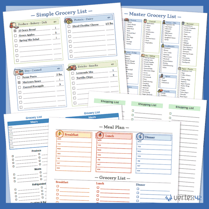 13 Free Grocery List Template Options for Easy Shopping