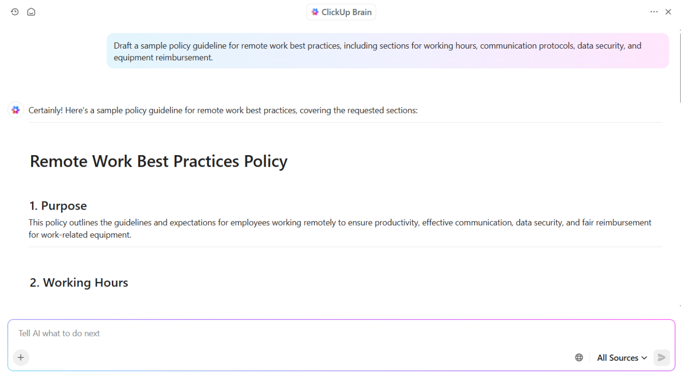 Generate work documents easily with ClickUp: Document lifecycle management
