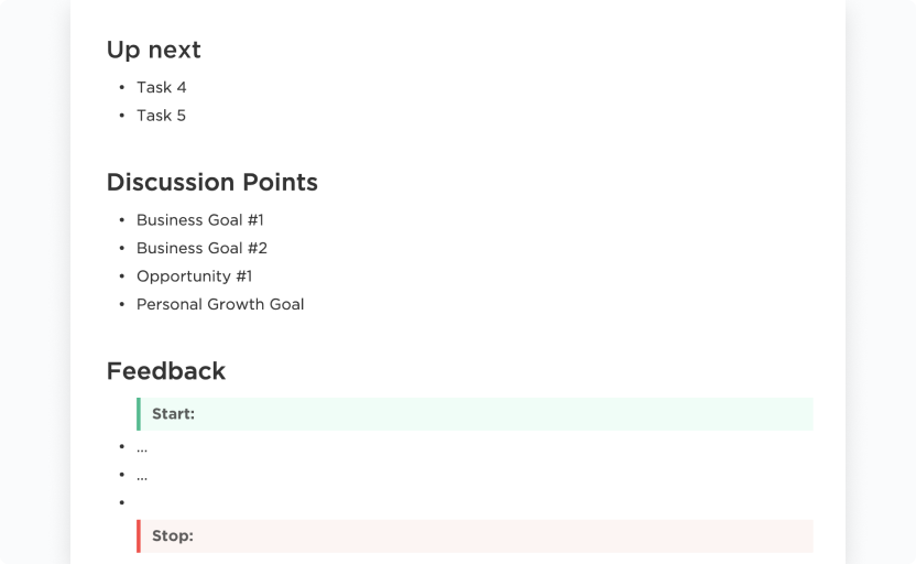 ClickUp Performance Review Template 