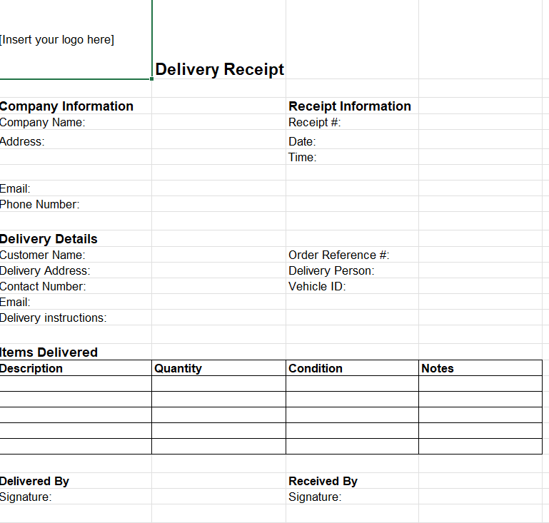Delivery Receipt Template by Routific
