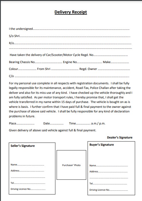 Delivery Receipt Template by Template.Net