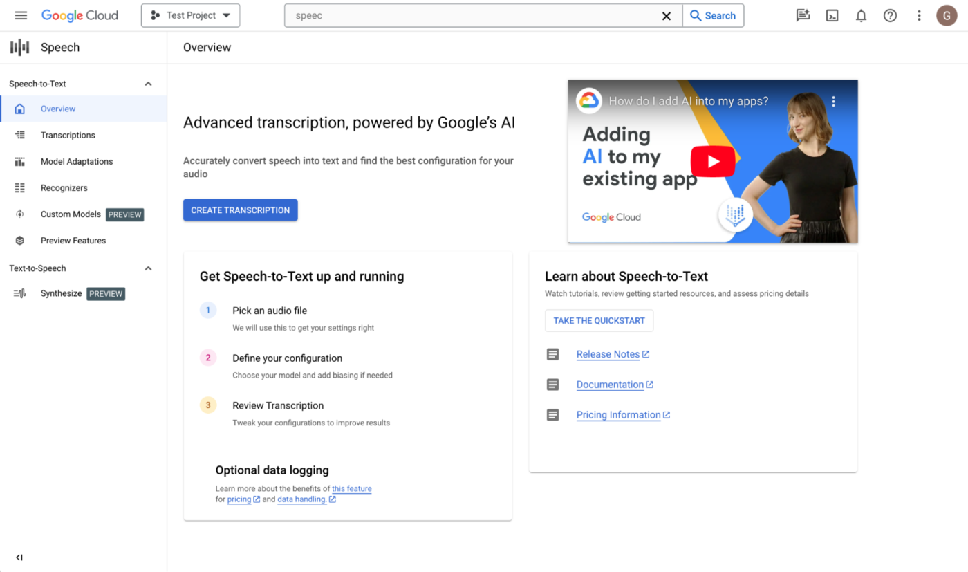 Google Cloud Speech-to-Text