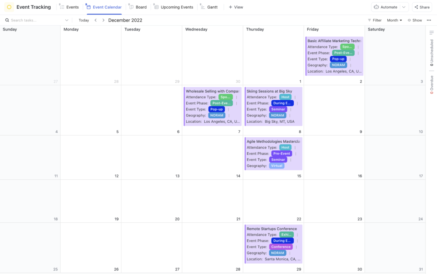 Planeje e coordene promoções de eventos com um calendário de marketing de eventos