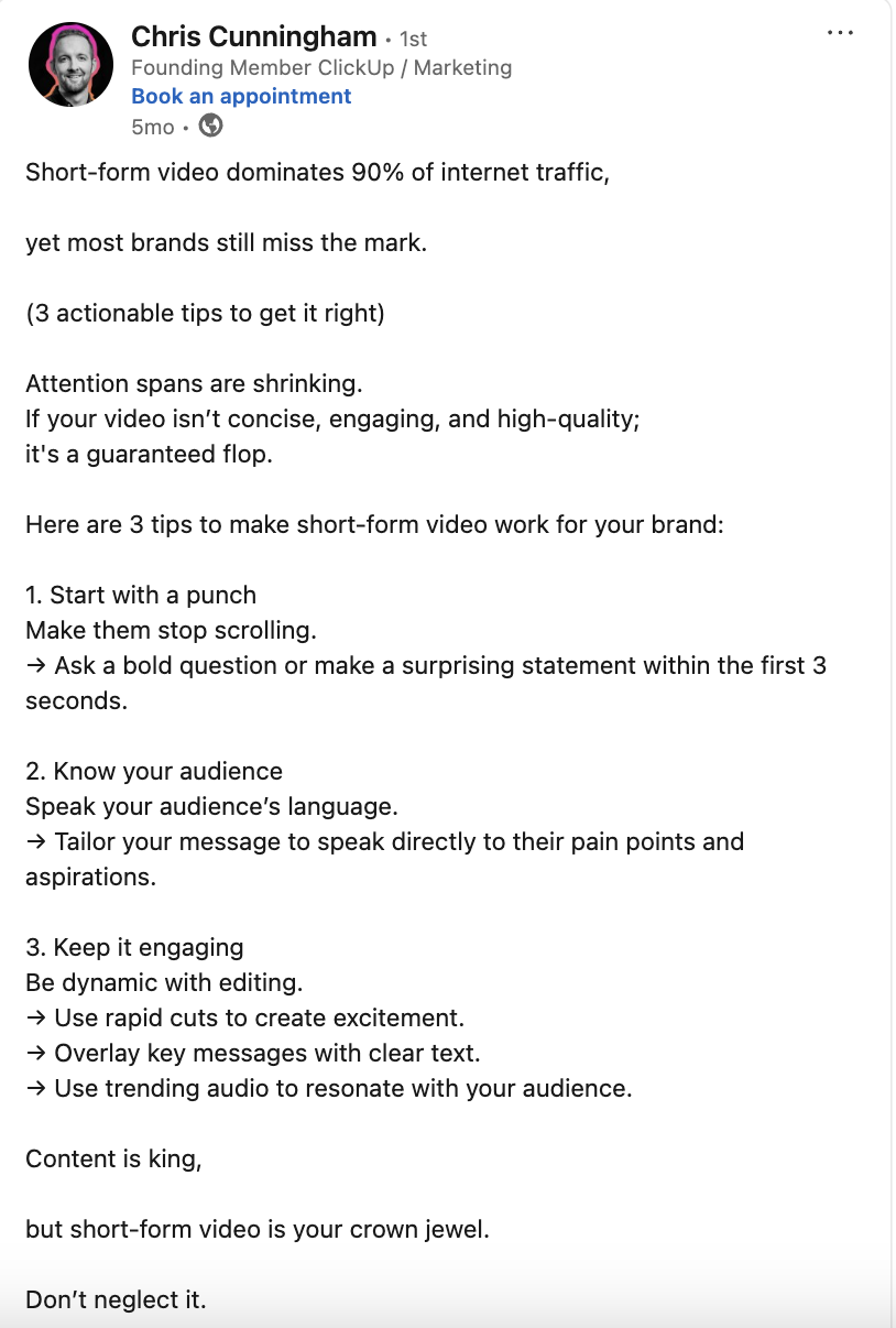How to design your entire production process for marketing videos - Chris Cunningham