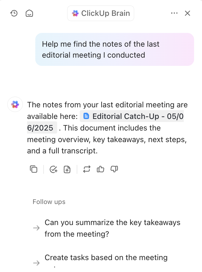 Use ClickUp Connected Search to find everything you need for work