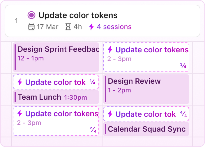 Vea cómo toma forma su día con el calendario de ClickUp: Cómo codificar por colores Google Calendar