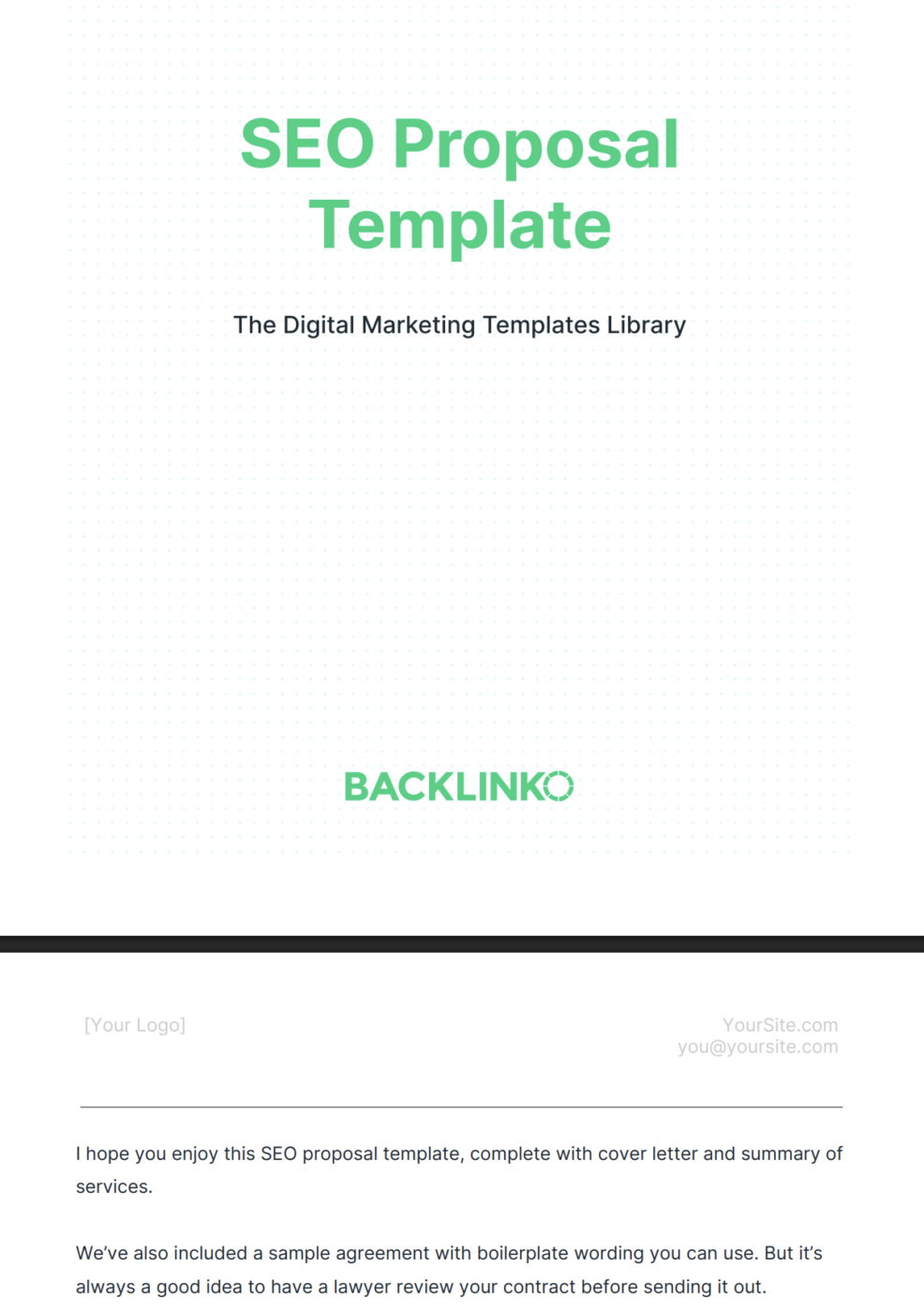 Plantilla de propuesta SEO en Word de Backlinko