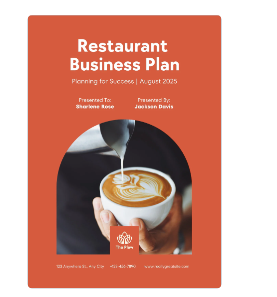 Restaurant Business Plan Template: Canva Restaurant Business Plan Template