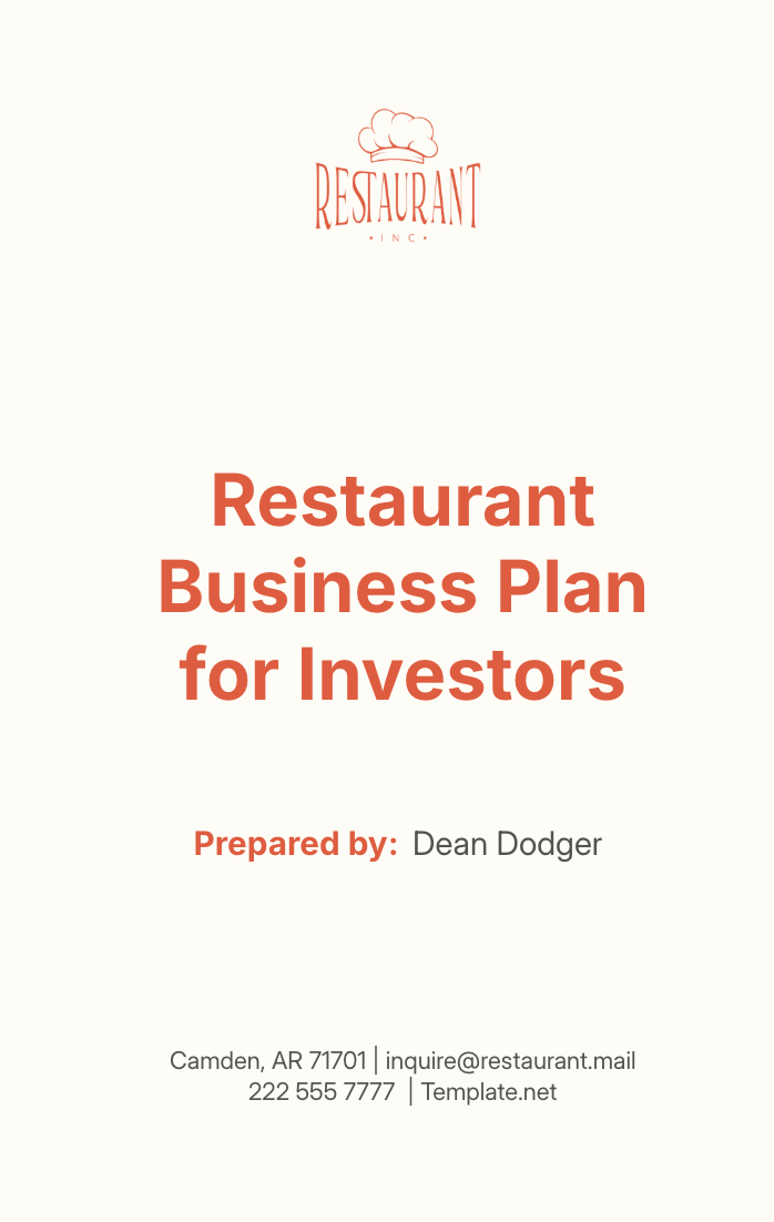 Restaurant Business Plan for Investors Template by Template.Net