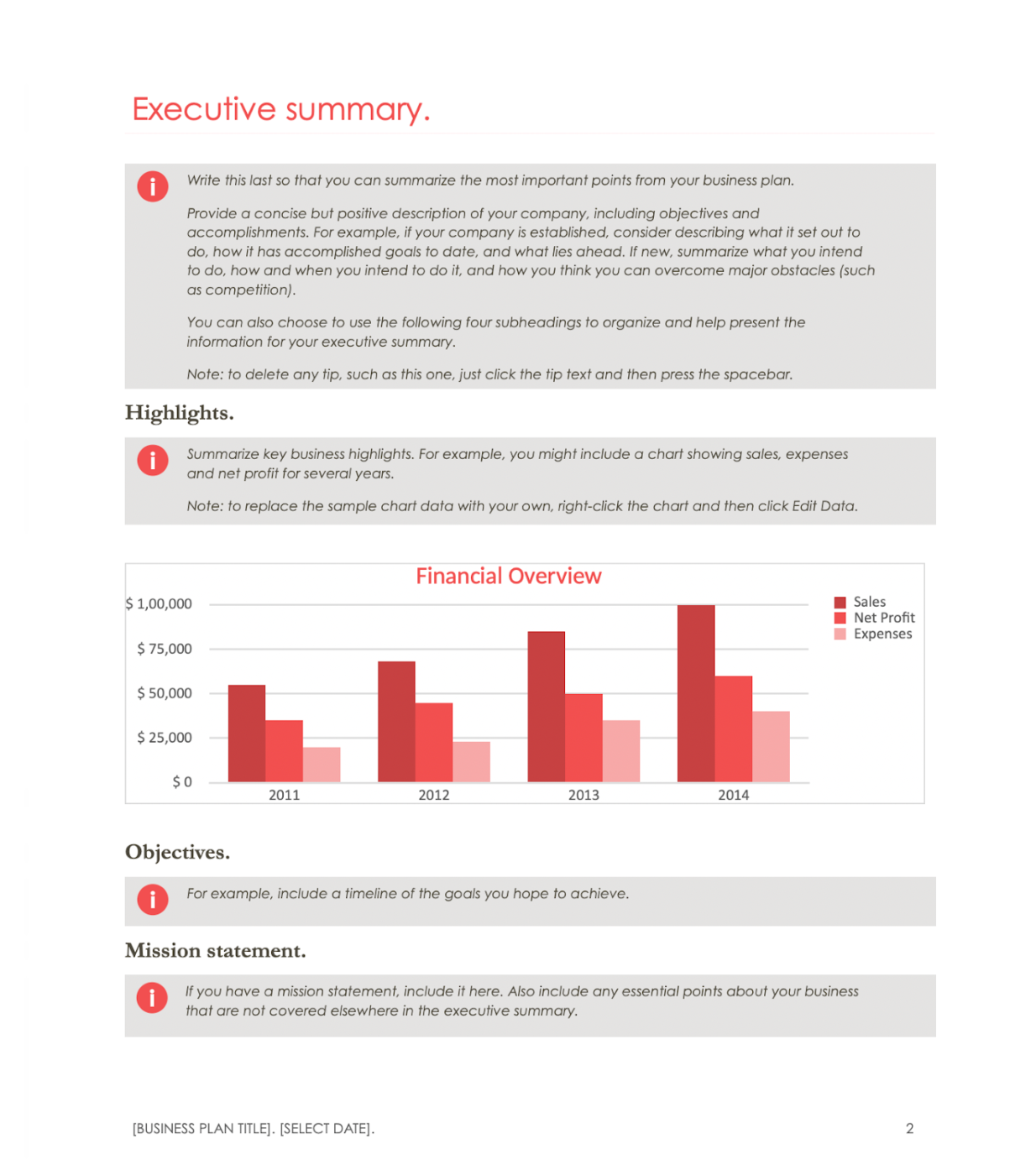 5 Year Business Plan Template: Microsoft Word 5-Year Business Plan Template by Microsoft