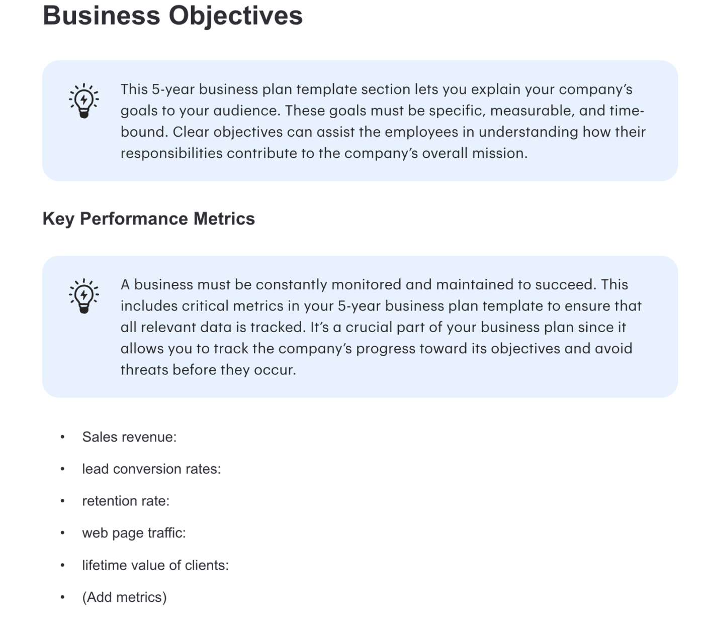 5-Year Business Plan Doc Template by Panda Doc