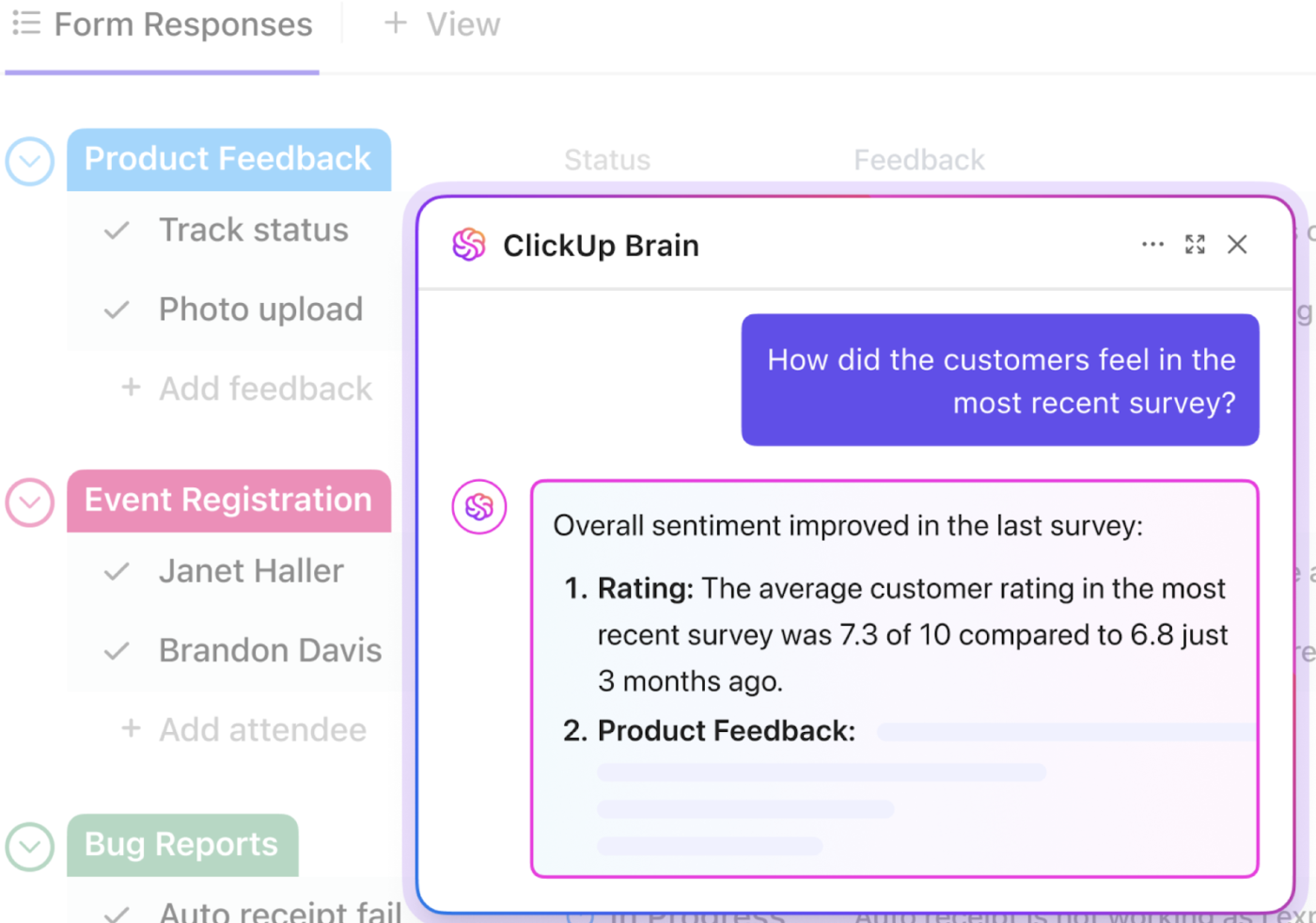 clickup vs jotform: ClickUp Brain