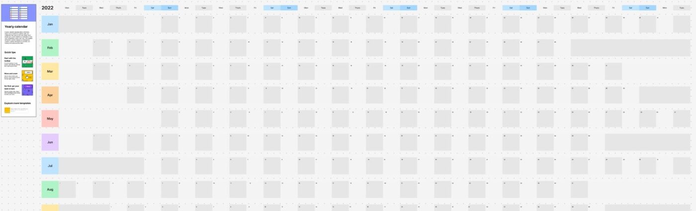 Figma-Vorlage für Jahreskalender