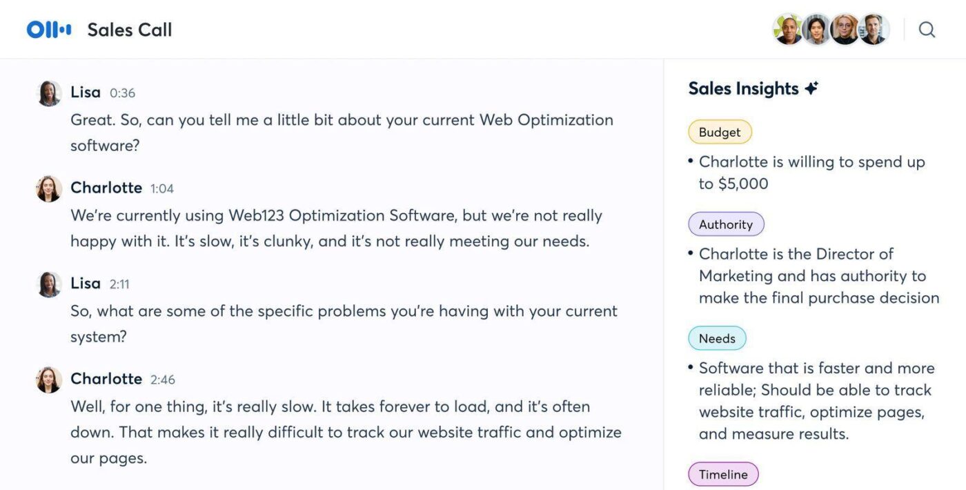 Otter.ai: Best for AI transcriptions in sales meetings
