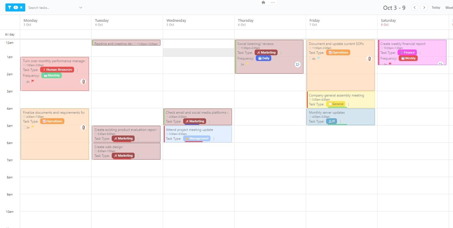 Plantilla de control de tiempo por hora de ClickUp