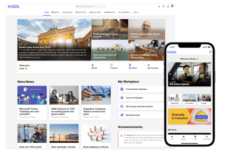 internal newsletter software: Staffbase: Best for enterprise-level internal communications and branding