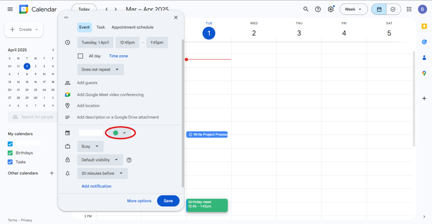 Google カレンダーでイベントを色分けする:Google カレンダーで時間をブロックする