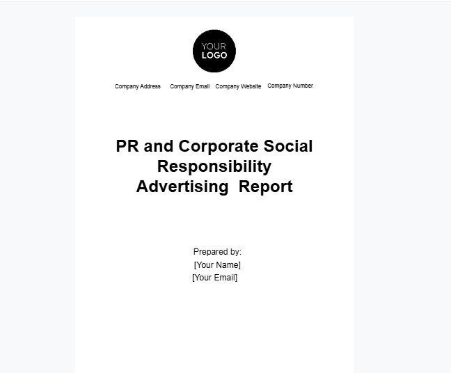 PR and Corporate Social Responsibility Advertising Report Template by Template.Net