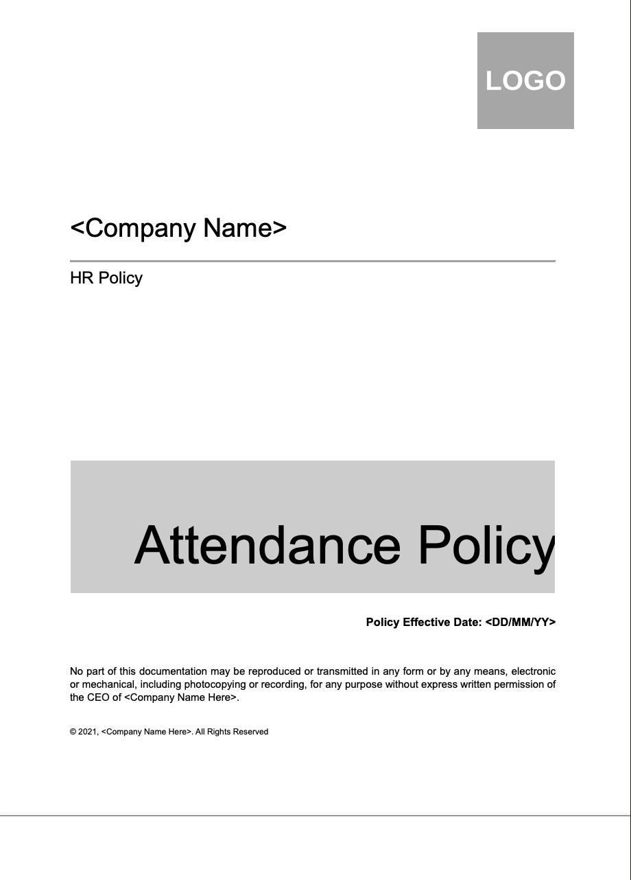 Employee Attendance Policy Template: greytHR Attendance Policy Template