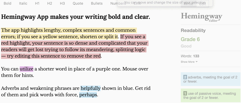 word counter ai: Hemingway Editor: Best for improving readability and conciseness