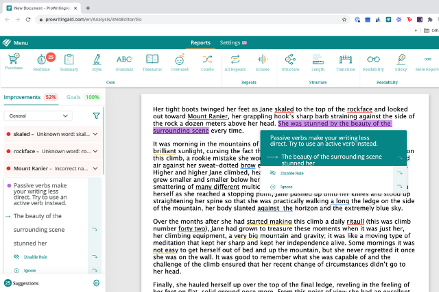 ProWritingAid: Best for detailed writing analysis and feedback