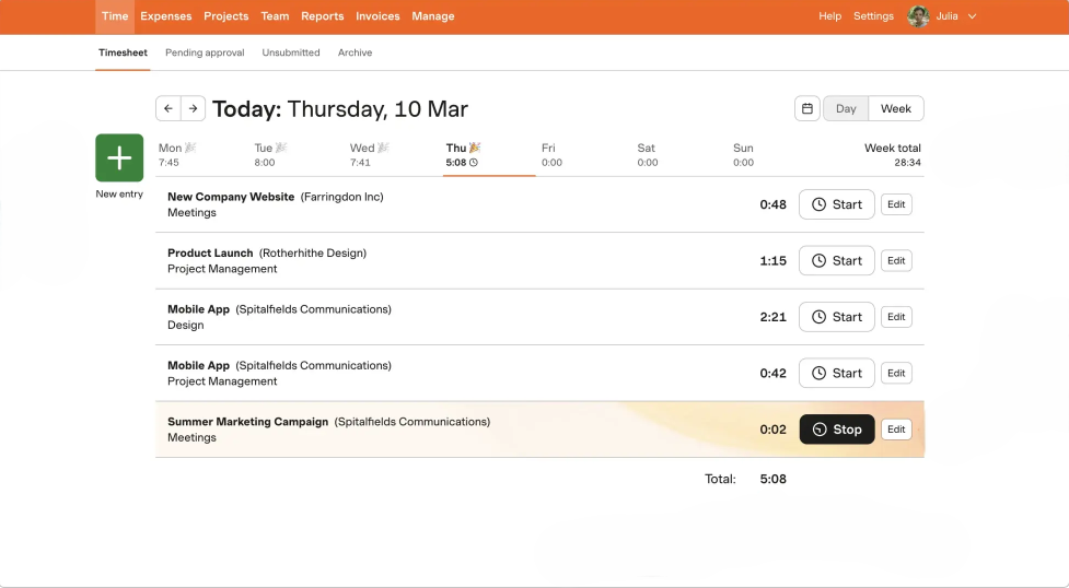Toggl Alternatives: Harvest: Best for time-tracking with expense tracking and invoicing