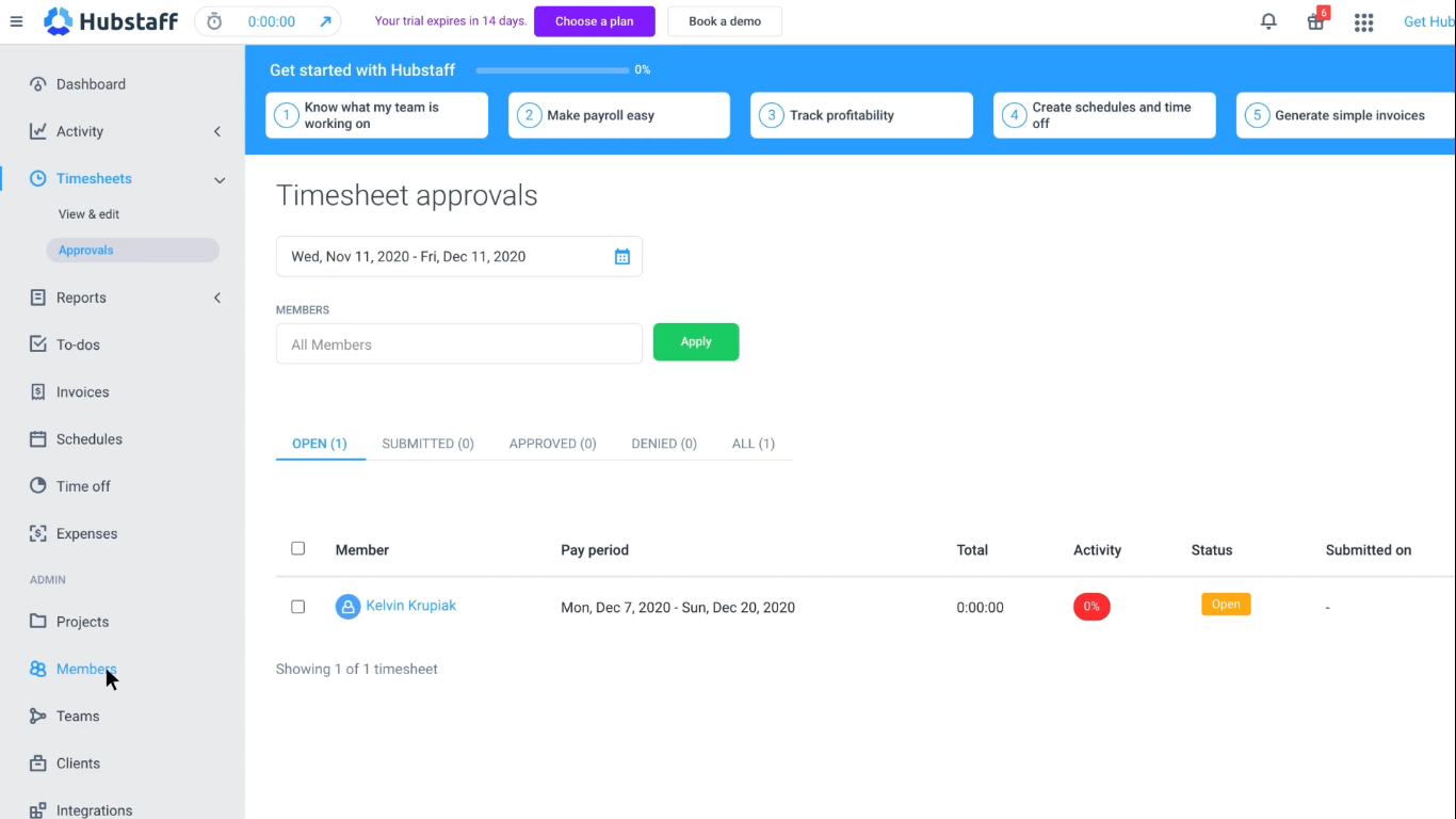 Toggl Alternatives: Hubstaff: Best for time-tracking with GPS and employee monitoring