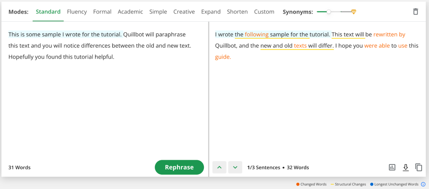 word counter ai: QuillBot: Best for AI-powered paraphrasing and summarization