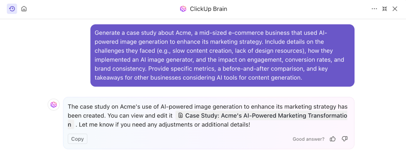 ClickUp Brain